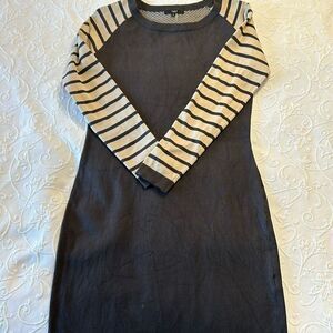 TART Brown and Beige Striped Bodycon‎ Women's Sweater Dress Size Medium